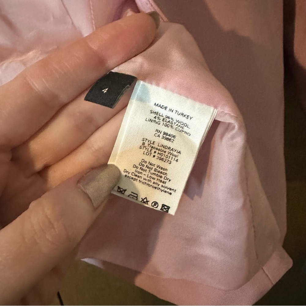 Theory Pink Berry Tint Lindrayia Blazer in Good Wool Lined Open Pockets Sz 4 - Picture 13 of 14
